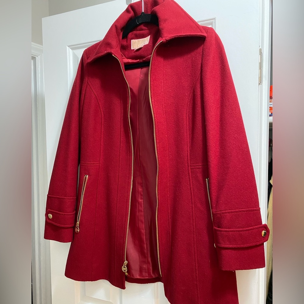 Red Michael Kors peacoat